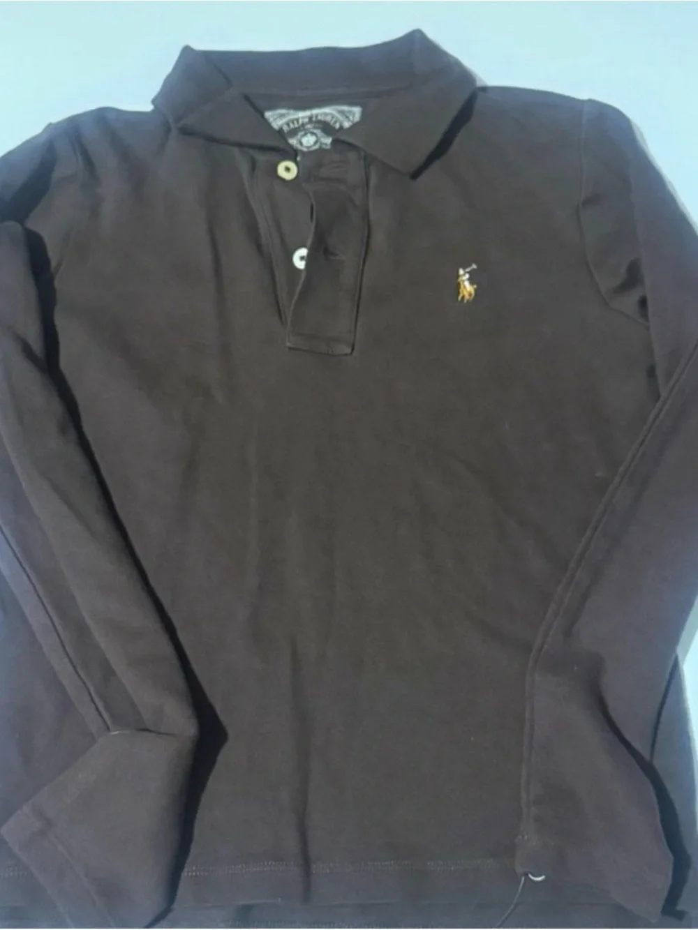 Polo by Ralph Lauren Long Sleeve Polo Shirt - Dark Brown